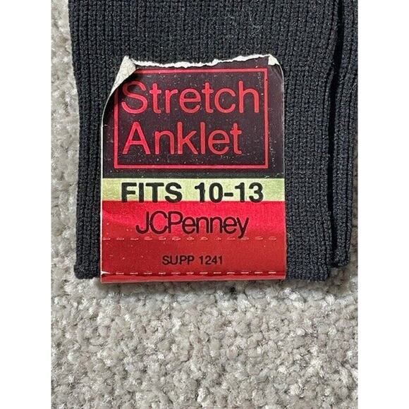 JCPenney Stretch Anklet Socks Mens Fits 10-13 Vintage Lot of 3 Gray Black - Picture 7 of 8